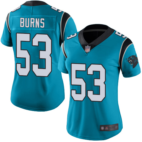Carolina Panthers Limited Blue Women Brian Burns Alternate Jersey NFL Football #53 Vapor Untouchable